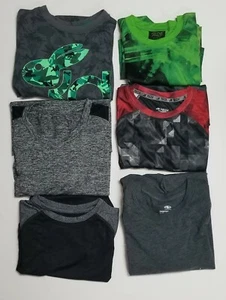 Athletic Sports Kids Boys Shirt long and short sleeve 14/16 S/M black  bundle  - Picture 1 of 12