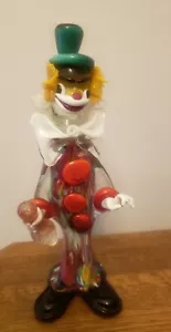 Vintage Murano Circus Clown 12" Hand Blown Art Glass Figurine Sculpture - Picture 1 of 5