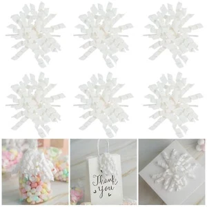 White Curly Bows 4" White Gift Bows Self Adhesive Curly Ribbon Bows for Gift ... - Picture 1 of 6