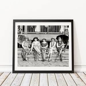 Vintage Photo - 1920's Women Girls at Beach Art, Wall Art, Home Decor, Bar Art - Picture 1 of 2