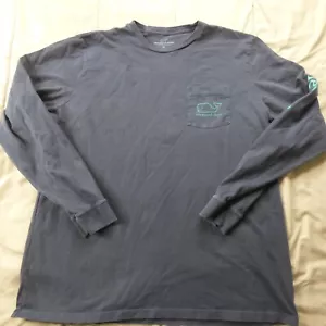 Vineyard Vines Pocket Tee Shirt Mens Size XL Blue Cotton Long Sleeve Whale - Picture 1 of 9