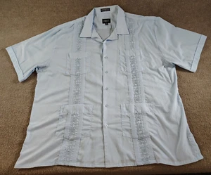 Omega Italy Mens Big Tall 4X Embroidery Pattern Light Blue 4 Pocket Front - Picture 1 of 9