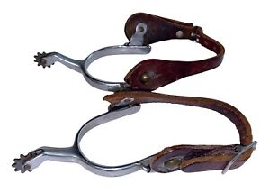 EQUESTRIAN RIDING ROWEL SPURS & LEATHER STRAP ADULT