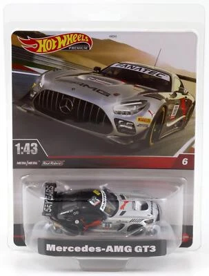1:43 Hot Wheels Premium 2024 Reale Riders HMD44 Mercedes AMG GT3 #88 Nero/ - Immagine 1 di 2