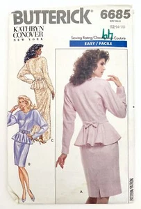 80’s Butterick Pattern 6685 Women’s Two Piece Dress 2 Lengths Sz 12-16 UNCUT - Picture 1 of 2