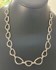 Beautiful Sterling Silver  Sparkly Loopy Choker Necklace 48 Grams