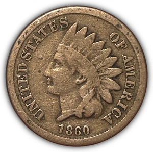 Centavo cabeza india busto redondo 1860 muy buena moneda en muy buen estado #23837 - Imagen 1 de 3