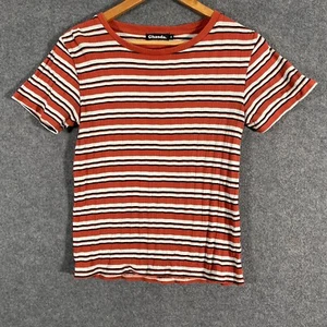 Ghanda Shirt Womens Small Red White Top Tee Striped Surf Beach Retro Ladies 8O - Picture 1 of 9