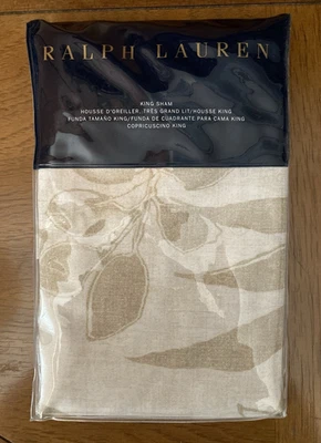 Ralph Lauren Cecily Palmetto King Sham Floral Marrón Beige 100% Algodón Foto 1 de 4