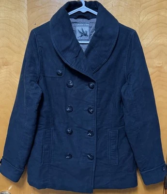 I Spiewak & Sons Women Double Breasted Cotton  Thinsulate Button Pea Coat Navy M - Image 1 of 4