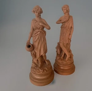 Rudolf Uffrecht 1879 Signée 2 Sculptures XIXe Terre Cuite - Picture 1 of 13