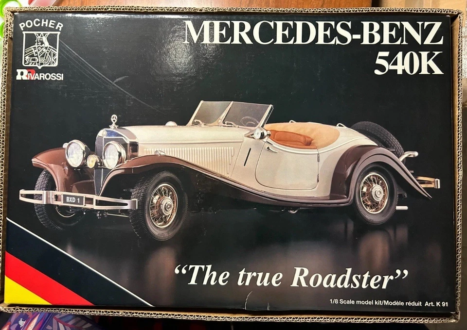 Pocher 梅赛德斯-奔驰 540k “The True Roadster” 1/8 比例模型套件(全新带盒)  — 第 1/1 张图片