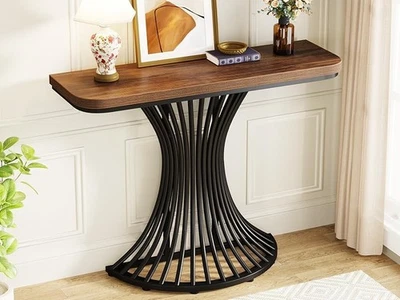 Tavolo consolle corridoio sottile ingresso soggiorno con metallo geomatico  - Immagine 1 di 4