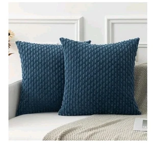 Kevin Textile 2 Packs Blue Decorative Throw Pillow Covers 20x20 Inch Living. 33 - Picture 1 of 5