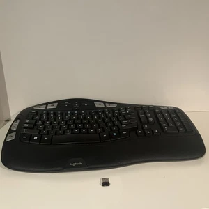 Logitech K350 Comfort Wave Wireless Keyboard with OEM USB Dongle Tested Working - Picture 1 of 11
