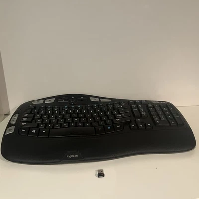 Logitech K350 Comfort Wave Wireless Keyboard with OEM USB Dongle Tested Working - Image 1 of 4