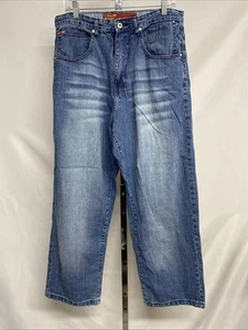 Vintage Southpole Jeans Mens 34x30 Baggy Wide-Leg Red Tab 90's Skater Y2K - Picture 1 of 7