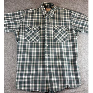 Camisa con botones Big Mac vintage para hombre grande gris a cuadros ropa de trabajo retro occidental - Imagen 1 de 6