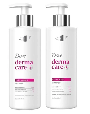Dove DermaCare Hydra Relief Shampoo 400ml x2 Bottles – Hydration & Scalp Care - Image 1 of 2