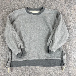 ROUCHA Traja Fleece Sweatshirt BB Pullover Size Zippers Solid Heather Gray - Picture 1 of 14