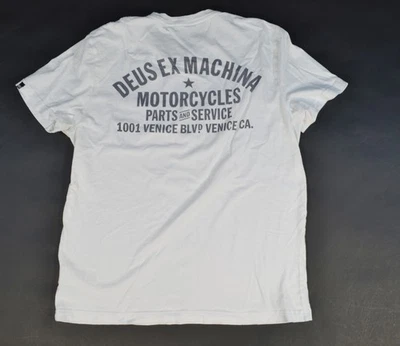Camiseta blanca para hombre Deus Ex Machina Motorcycles Venice Address California talla XL Foto 1 de 4