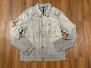 Men’s Cotton Contrast Jacket, Vintage Look, Cotton Coat, Size Medium, Grey - Picture 1 of 4