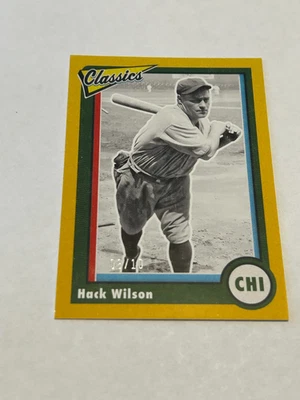 RARE  2023 PANINI CHRONICLES  CLASSICS #5 HACK WILSON  CUBS HALL OF FAMER #08/10 - Image 1 of 3