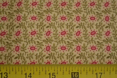 By 1/2 Yd, Pink & Olive Calico on Yellow, Andover/Bella Bliss/Nanneman, B120 - Image 1 of 4