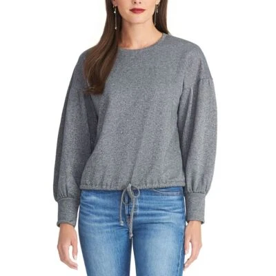 RACHEL ROY NUEVO Para Mujer Dobladillo con Cordón Terry Francés Brillante Sudadera Top TEDO Foto 1 de 2