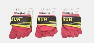 (3 PAIRS) Size SMALL (Womens 6 - 8.5) INJINJI Socks Toe Running PINK No Show - Picture 1 of 7