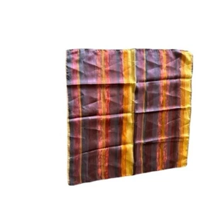 Vintage Silk Striped Pocket Square Handkerchief - Picture 1 of 3