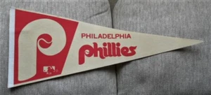 orig. 1970's-80's PHILADELPHIA PHILLIES full-sized **Vintage Baseball Pennant** - Picture 1 of 6