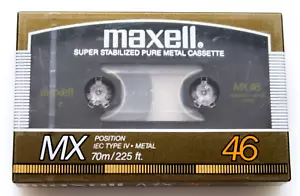 Maxell MX 46 Metal Position Type IV Blank Audio Cassette - Japan 1986 - Picture 1 of 6