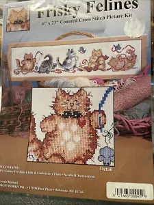 Counted Cross Stitch Kit Frisky Felines 2006 New - Picture 1 of 2