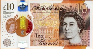 Great Britain 10 pounds UNC. Queen Elizabeth II Polymer. 2017 10 Pounds GBP Note - Picture 1 of 2