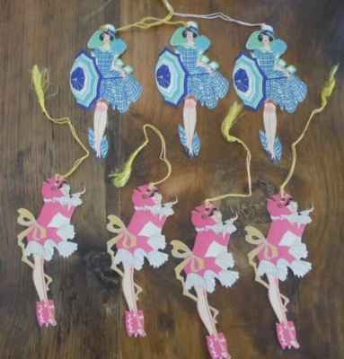 Tarjetas de puntuación vintage Gibson Art Deco para mujer sin usar Bridge Tally con borlas (7 piezas) Foto 1 de 4