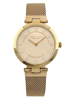 Reloj pulsera Kenneth Cole KC50200001 clásico con esfera de piedra de malla de oro rosa para damas Foto 1 de 4