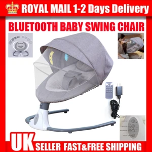 Electric Baby Bouncer Swing Bluetooth Music Cradle Rocker Chair Infant Newborn~~ - Picture 1 of 21