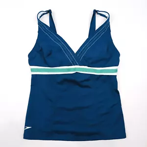 Speedo Swimwear Women Top Green Blue Tank Swimsuit Underwire Size 12 - Picture 1 of 14