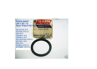Yamaha DT1 DT2 DT3 MX250 RT1 RT2 RT3 DT250 Rear Wheel Oil Seal NOS 93104-46029 - Изображение 1 из 2