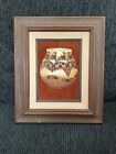Vintage Erv Johnson Native American Hopi Acrylic Painting on Suede Leather