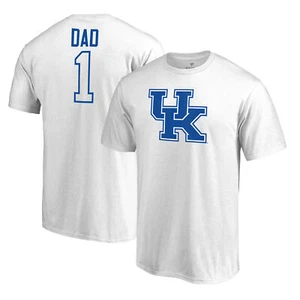 Men's White Kentucky Wildcats #1 Dad T-Shirt - Picture 1 of 3
