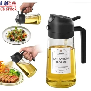 Olive Oil Sprayer Cooking Bottle 2 in 1 Oil Mister Dispenser W/ Sticker New - Picture 1 of 8