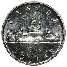 1953 Canada $1 Silver SF Major Die Cracks OBV #21700z