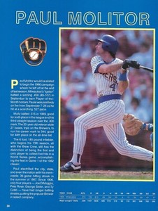 1990 Paul Molitor  MILWAUKEE BREWERS  UNSIGNED  8-1/4 x 11  YEARBOOK PHOTO #2