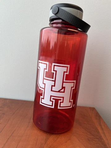 University of Houston Cougars Water Bottle- New-1 Liter-Red W/White UofH Logo Cover