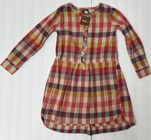 NWT TEA COLLECTION Girl’s Long Sleeve Pocket Plaid Shirt Dress 5T Spring Clothes - Picture 1 of 10