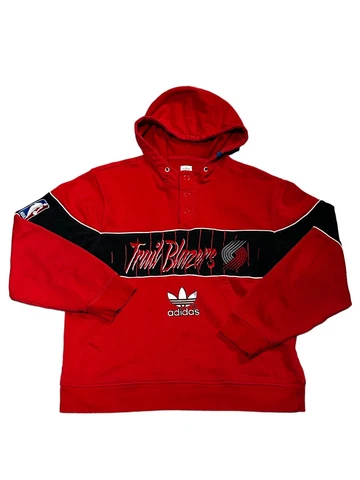 Vintage Nike Adidas Portland Trail blazers Hoodie REDBLK NBA Embroidered Letters Cover