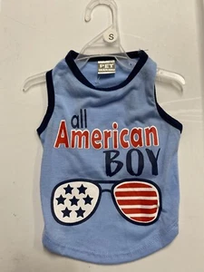 "CAMISETA PET SPIRIT Azul Patriótico "ALL AMERICAN BOY"" Cachorro/Perro PEQUEÑA NUEVA CON ETIQUETAS - Imagen 1 de 1