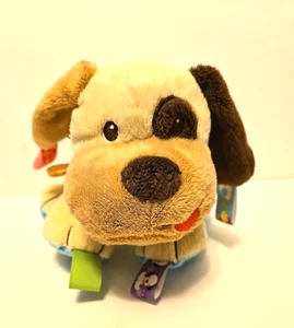 Taggies Cucciolo Cane Blu Pois Piedi Peluche Sonaglio Giocattolo Sicurezza Bambino Lovey 10" - Foto 1 di 8